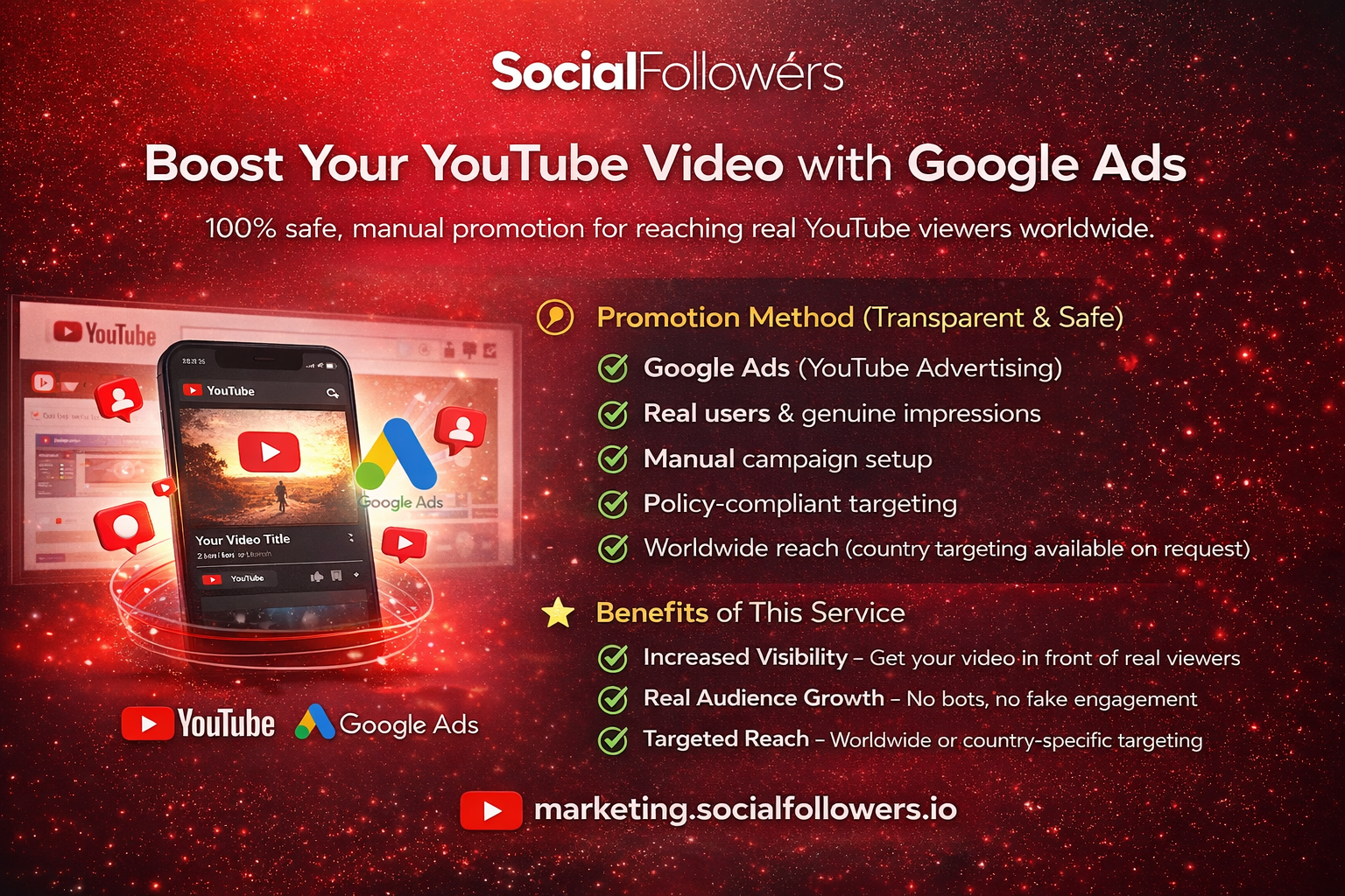 YouTube Video Promotion to Real Global Audience via Google Ads